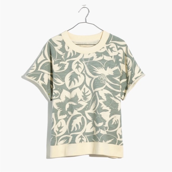 MADEWELL Tropicale Floral Oversized Casual Short-Sleeve Sweatshirt in Size XS - Picture 3 of 12